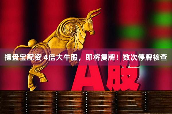 操盘宝配资 4倍大牛股，即将复牌！数次停牌核查