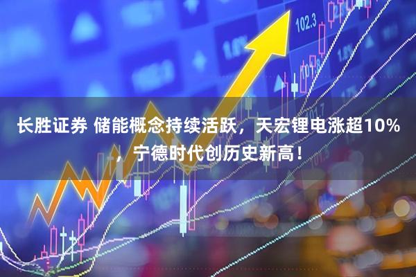 长胜证券 储能概念持续活跃，天宏锂电涨超10%，宁德时代创历史新高！